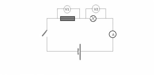2. Ученик собрал электрическую цепь (см. рис.), включив в нее амперметр, два вольтметра, резистор, к