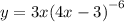 y = 3x {(4x - 3)}^{ - 6}