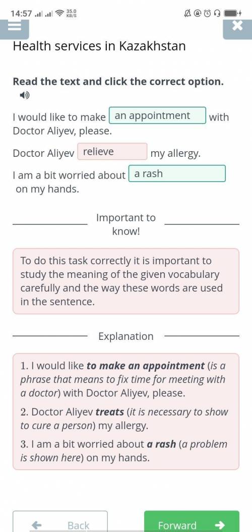 Health services in Kazakhstan Read the text and click the correct option.I would like to makewith Do