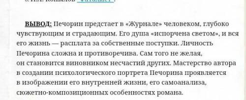 ответить на вопрос: Журнал Печорина- средство самораскрытия его характера.( привести доказательств