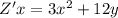 Z'x = 3 {x}^{2} + 12y