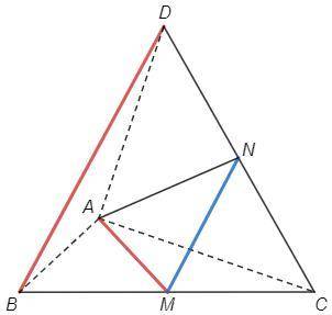 У правильному тетраедрі ABCD CM=MB ( M∈CB ) . Знайдіть кут між прямими AM і BD.