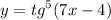 y = {tg}^{5} (7x - 4)