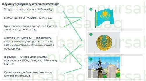 Жауап нұсқаларын суретпен сәйкестендіріңіз. Түн кек алудың ашық аспанын бейнелейді.Ені ұзындықтың жа