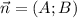 \vec n = (A;B)