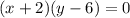 (x + 2)(y - 6) = 0