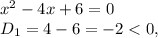 x^2-4x+6=0\\D_1=4-6=-2