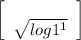 \left[\begin{array}{ccc}\\\sqrt{log{1^1}}\\\end{array}\right]