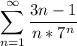\displaystyle \sum \limits ^{\infty}_{n=1} {\frac{3n-1}{n*7^n} }