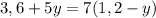 3,6+5y=7(1,2-y)