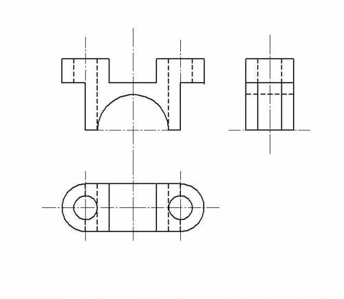 начертить три проекции данной фигуры. буду очень благодарна.