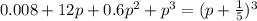 0.008+12p+0.6p^{2} +p^3=(p+\frac{1}{5})^{3}