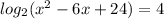 log_{2}(x^{2}-6x+24) = 4