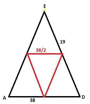 Основание равнобедренного треугольника 38 дм, боковая сторона 19 дм. Найти периметр треугольника, об