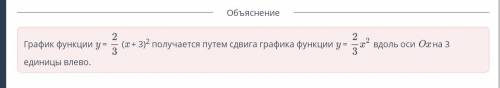 Ученица сдвинула эскиз графика функции у=2/3х² вдоль оси Ох на 3 единицы влево. Определи, какая из к