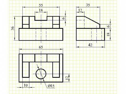 начертить рисунок в трёх проекциях и соблюдая размеры.