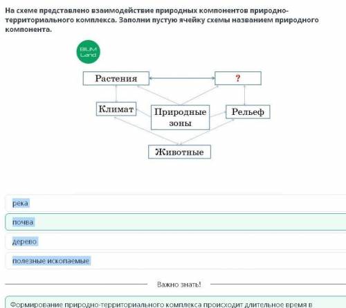 Формирование природно-территориальных комплексов На схеме представлено взаимодействие природных комп