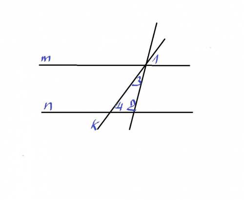 Прямые m и n параллельны. Найдите ∠3, если ∠1 = 54°, ∠2 = 100°. ответ дайте в градусах.