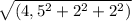 \sqrt{(4,5^2+2^2+2^2)}