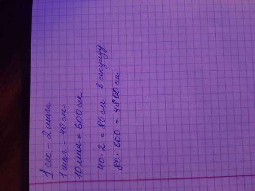 Мальчик идет 2 шага в секунду.Длина его шага составляет 40сантиметров.Какое расстояние мальчик преод