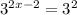 3 {}^{2x - 2} = 3 {}^{2}