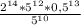 \frac{2^{14} * 5^{12} * 0,5^{13} }{5^{10}}