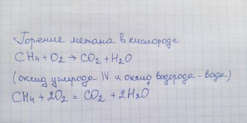 Напишите уравнение реакции кислорода с комплексными веществами CH4 + O2 →​