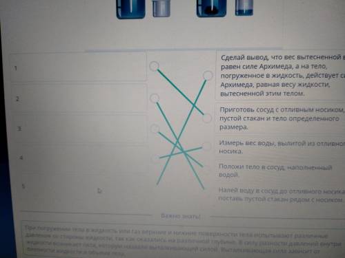 Исследование выталкивающей силы Установи соответствие между этапами выполнения исследовательской раб
