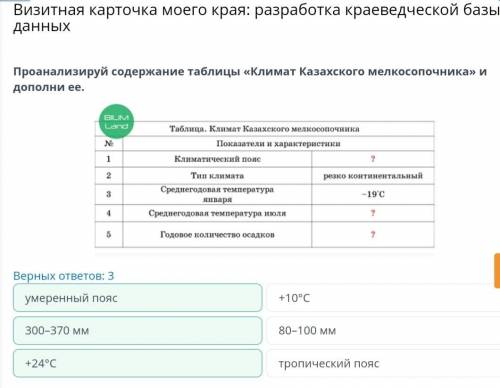 Визитная карточка моего края раработка краеведчерской базы данных проанализируй содержание таблицы к