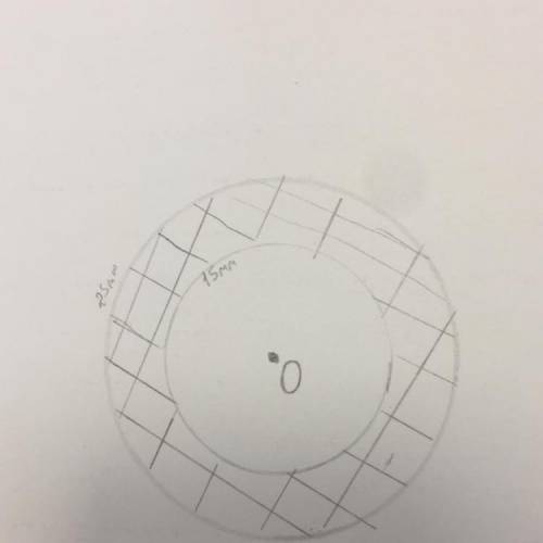 7. Нарисуйте точку 0 так, чтобы она была центром для двух окружностейс радиусами [15 мм и 25 мм. Зак