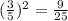 (\frac{3}{5} )^2=\frac{9}{25}