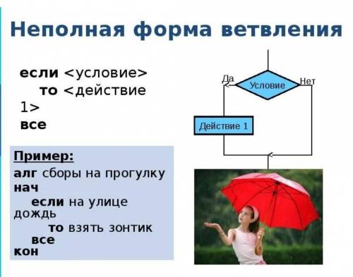 буду благодарна❤приведите пример ветвления из предмета информатика