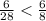 \frac{6}{28} < \frac{6}{8}