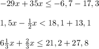 -29x+35x\leq-6,7-17,3\\\\1,5x-\frac{1}{2}x