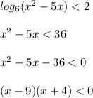 log_{6}(x^{2}-5x)