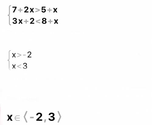 976. 1) 7 + 2x > 5 + x,3x + 2 < 8 + x;3) (0, 4x -1 <0,5x – 1,7,2,7x – 10 < 0,9x – 1;2) ſ