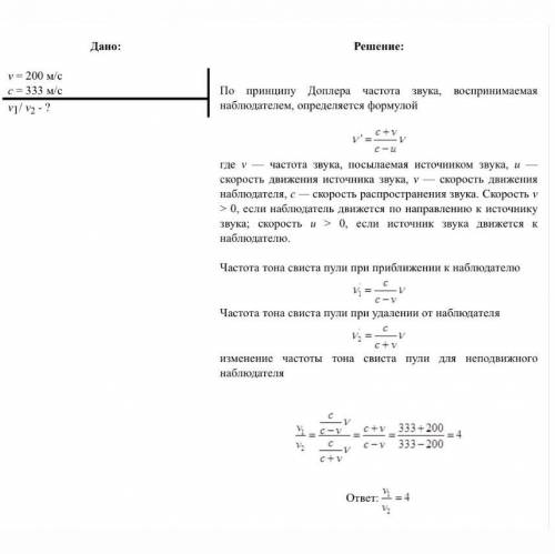 Із рушниці вилітає куля зі швидкістю 200 м/с. У скільки разів зміниться частота тону свисту кулі для