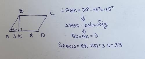 МНОГО БАЛОВ!! В паралелограмме ABCD на стороне AD отмечена точка К, уголBKD=90 градусам, угол BAK=45