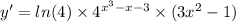 y' = ln(4) \times {4}^{ {x}^{3} - x - 3} \times (3 {x}^{2} - 1)