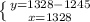 \left \{ {{y=1328-1245} \atop {x=1328}} \right.