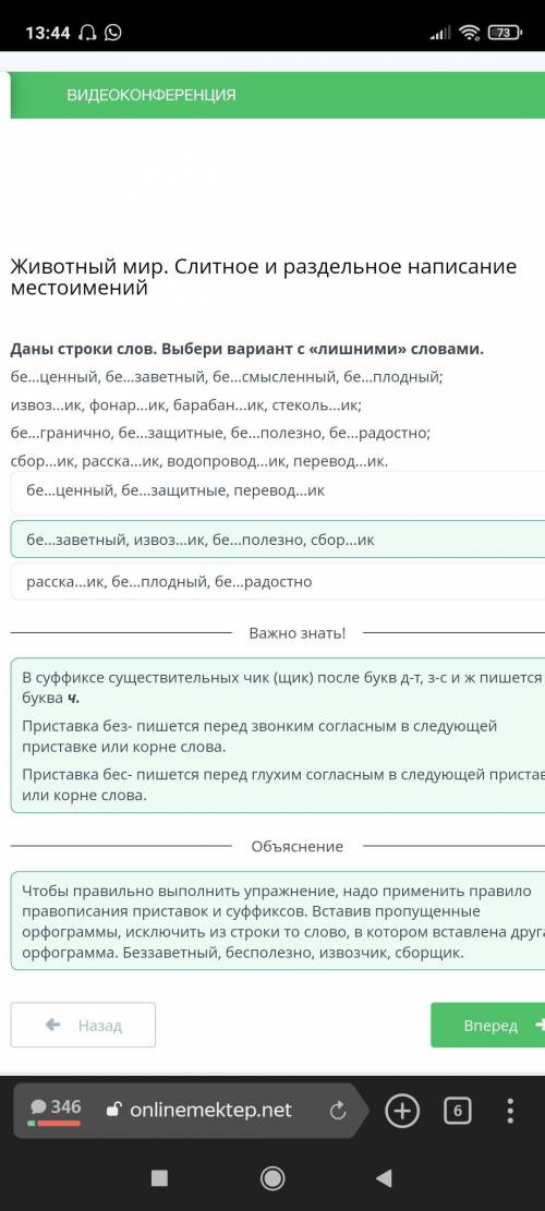 Животный мир. Слитное и раздельное написание местоимений. 1) Укажи ряд, в котором все слова пишутся