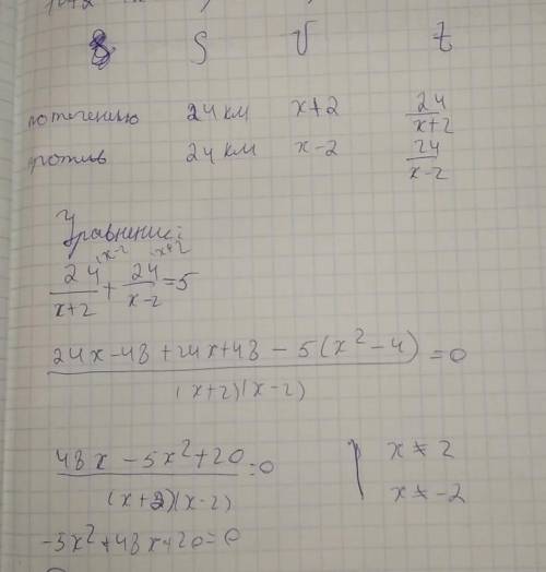 1. Катер км по течению и 24 км против течения, затратив на весь путь 5 ч. Скорость течения реки равн