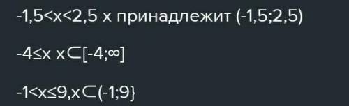 Запишите в виде неравенства и в виде числового промежутка множество, изображенное на координатной пр