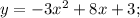 y=-3x^{2}+8x+3;