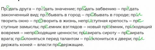 Выбери ПРИ или ПРИ, при необходимости обращайся к толковому или орфографическому словарю. Пр..дать д