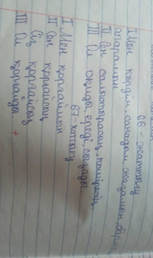 66. Етістіктерді тиісті орнына қойып, айт. окидысанадымбармынІ жақжазамынкөрдімІІ жақапарамынІІ жакС