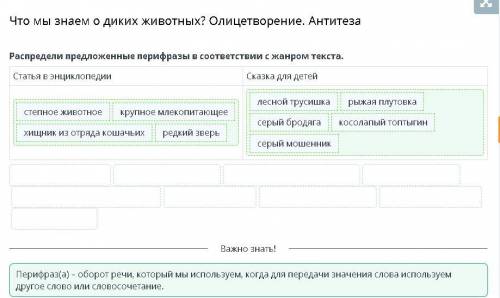 Распредели предложенные перифразы в соответствии с жанром текста. Статья в энциклопедииСказка для де