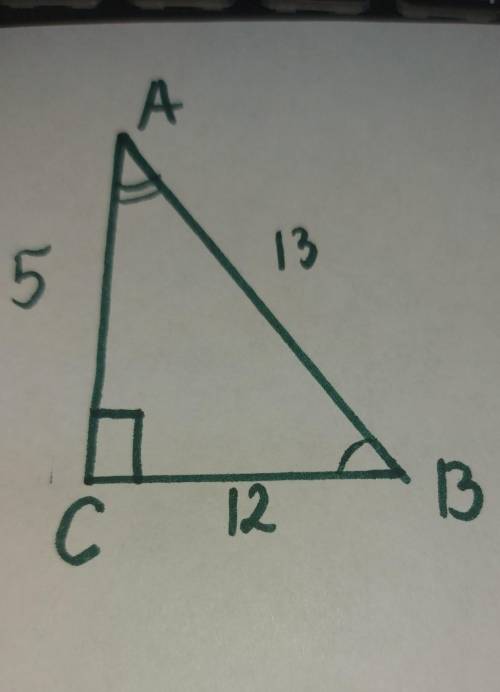 Дано: АВС-прямокутний трикутник(кут С=90°) АВ=13см АС=5см Знайти: sinA, cosA, tgA, ctgA; sinB, cosB,