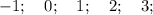 -1; \quad 0; \quad 1; \quad 2; \quad 3;