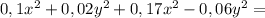 0,1x^{2} +0,02y^2+0,17x^{2} -0,06y^2=